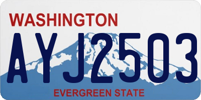 WA license plate AYJ2503