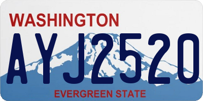 WA license plate AYJ2520
