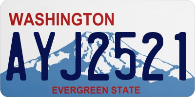 WA license plate AYJ2521