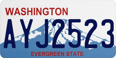 WA license plate AYJ2523