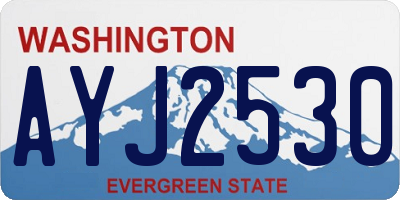 WA license plate AYJ2530