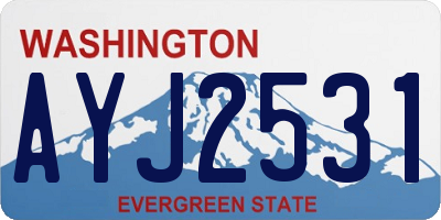 WA license plate AYJ2531