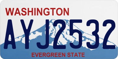 WA license plate AYJ2532