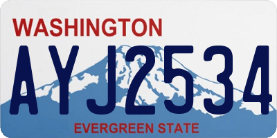 WA license plate AYJ2534