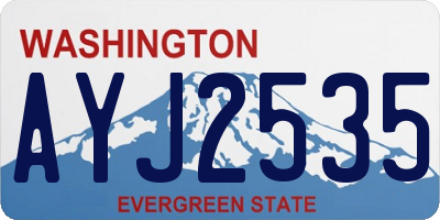WA license plate AYJ2535