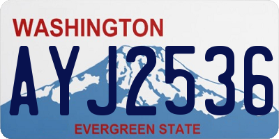 WA license plate AYJ2536