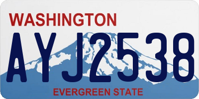 WA license plate AYJ2538