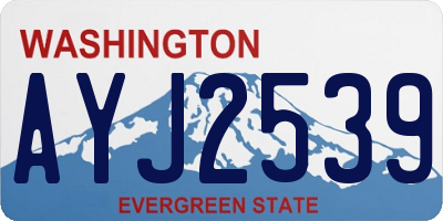 WA license plate AYJ2539