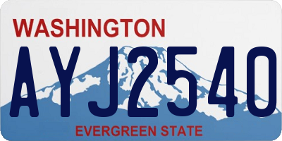 WA license plate AYJ2540