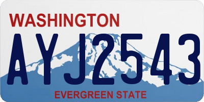 WA license plate AYJ2543