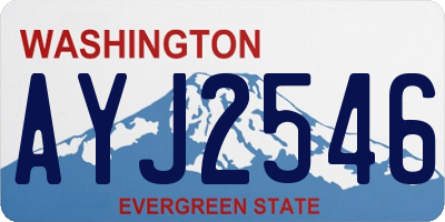 WA license plate AYJ2546