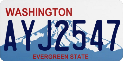 WA license plate AYJ2547