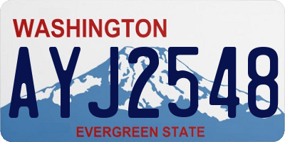 WA license plate AYJ2548