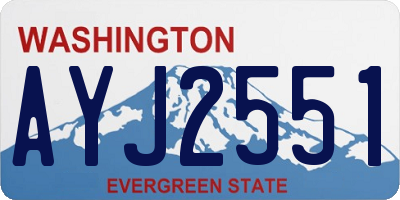 WA license plate AYJ2551