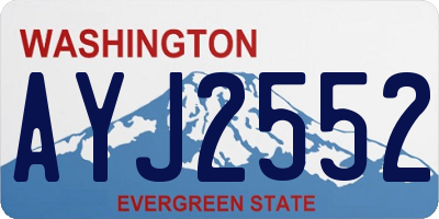 WA license plate AYJ2552