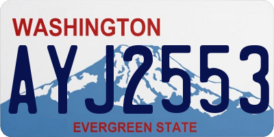 WA license plate AYJ2553