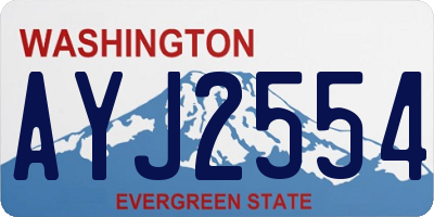 WA license plate AYJ2554