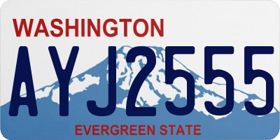 WA license plate AYJ2555