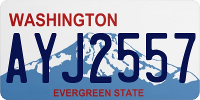WA license plate AYJ2557