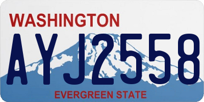 WA license plate AYJ2558