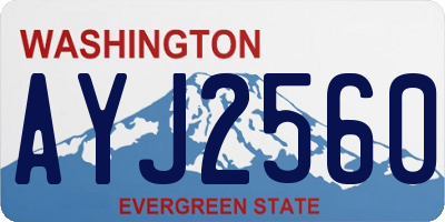 WA license plate AYJ2560