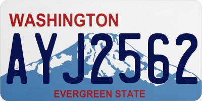 WA license plate AYJ2562