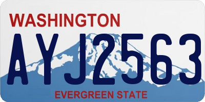 WA license plate AYJ2563