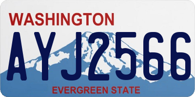 WA license plate AYJ2566