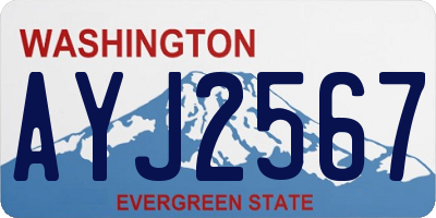 WA license plate AYJ2567