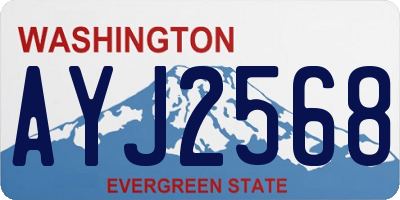 WA license plate AYJ2568