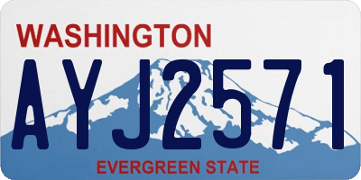 WA license plate AYJ2571