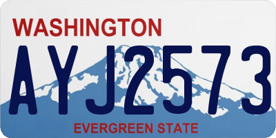WA license plate AYJ2573