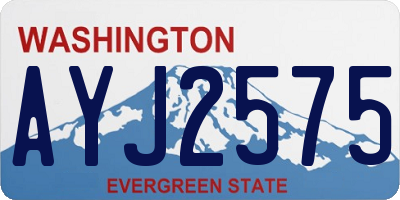 WA license plate AYJ2575