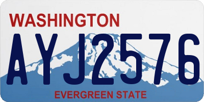 WA license plate AYJ2576