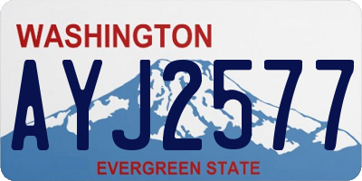 WA license plate AYJ2577