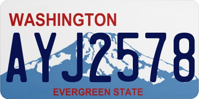 WA license plate AYJ2578