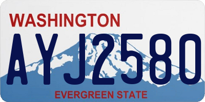 WA license plate AYJ2580