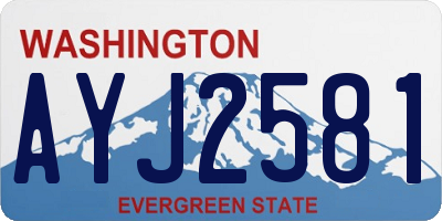 WA license plate AYJ2581