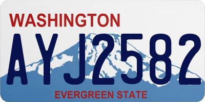 WA license plate AYJ2582