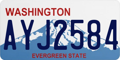 WA license plate AYJ2584