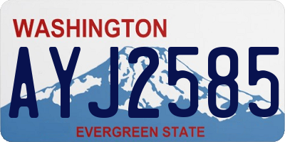 WA license plate AYJ2585
