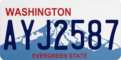 WA license plate AYJ2587