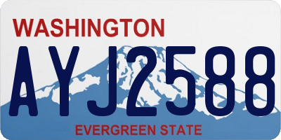 WA license plate AYJ2588