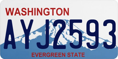 WA license plate AYJ2593