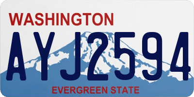 WA license plate AYJ2594