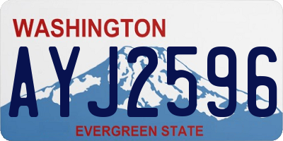 WA license plate AYJ2596