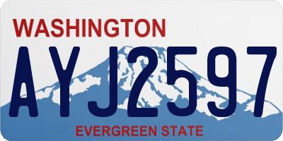 WA license plate AYJ2597