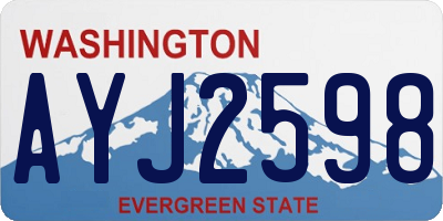 WA license plate AYJ2598