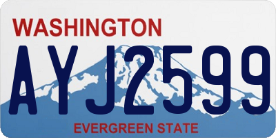 WA license plate AYJ2599