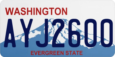 WA license plate AYJ2600